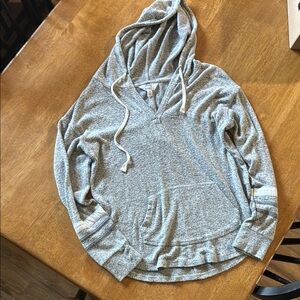 Market & Spruce Gray Oversized Long Sleeve Hoodie